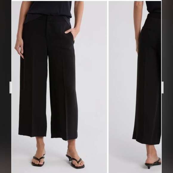 Vince Crop Wide Leg Pants in Black Size 12 - Picture 3 of 8